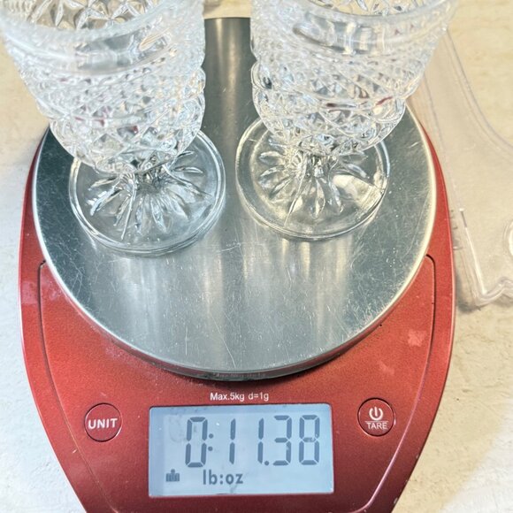 2 Vintage Anchor Hocking Wexford Diamond Cut Wine Water Goblets Glasses - Picture 10 of 10